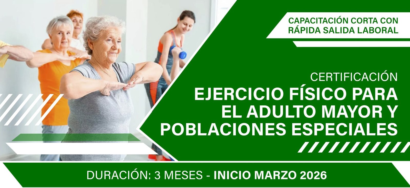 Especialización en Ejercicio Físico para el adulto mayor y poblaciones especiales
