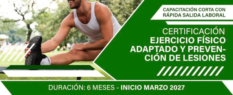 Certificación Ejercicio Físico Adaptado y Prevención de Lesiones – inicio marzo 2027